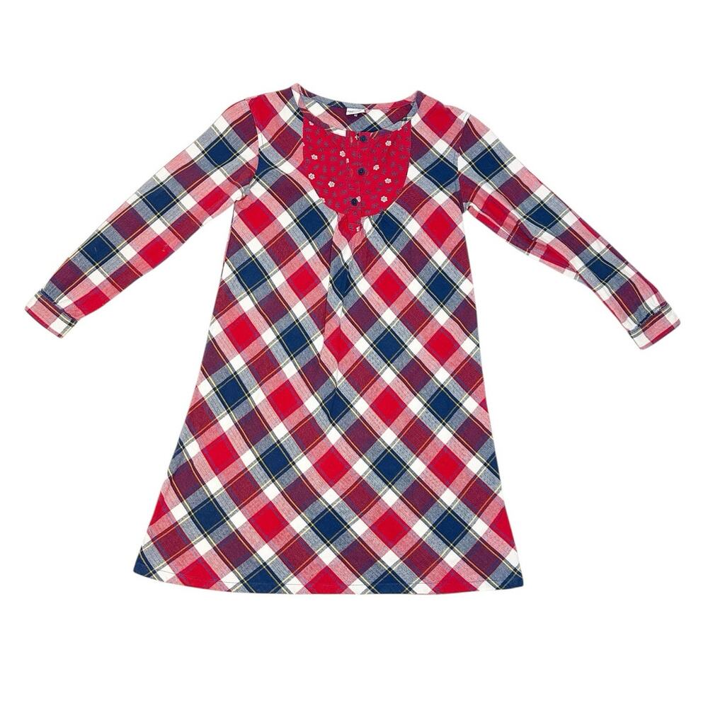 Polarn O. Pyret Checkered Long Sleeve Dress Size 6-8Y